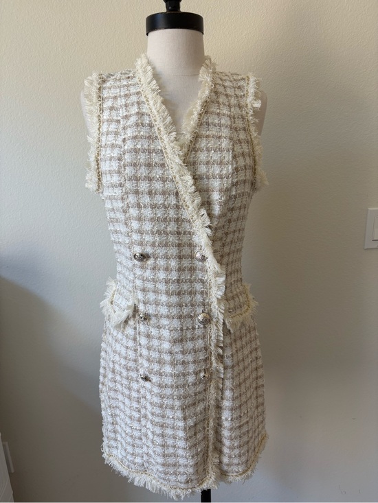 Francesca’s Dresses & Skirts - Francesca’s | Sleeveless Ivory Tweed Dress